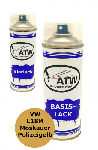 Autolack für VW L18M Moskauer Polizeigelb +400ml Klarlack Set